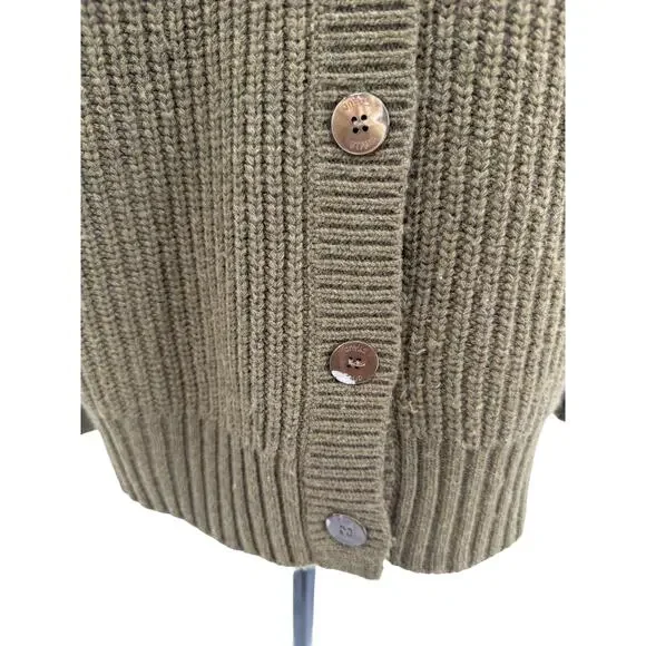 Staud Matilda Cardigan Green Wool Blend Button Front Chunky Knit Women Small - Picture 4 of 12